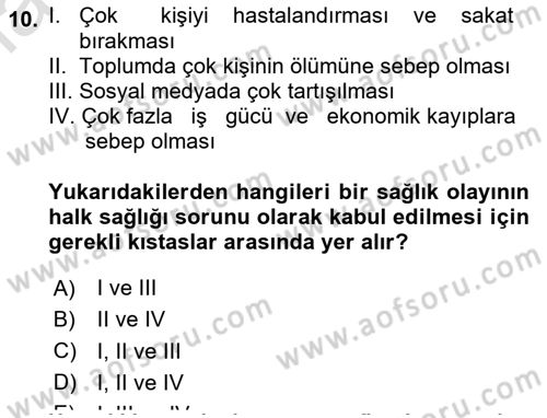 Tıbbi Belgeleme Dersi 2019 - 2020 Yılı Yaz Okulu Sınav Soruları 10. Soru