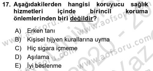 Tıbbi Belgeleme Dersi 2019 - 2020 Yılı Yaz Okulu Sınav Soruları 17. Soru