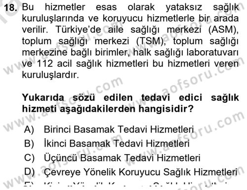 Tıbbi Belgeleme Dersi 2019 - 2020 Yılı Yaz Okulu Sınavı 18. Soru