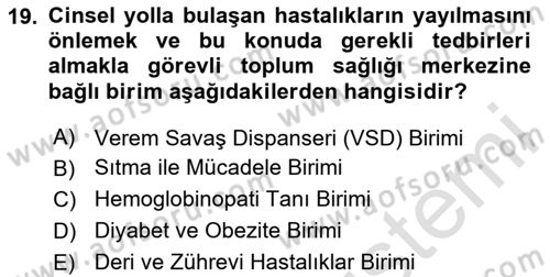 Tıbbi Belgeleme Dersi 2020 - 2021 Yılı Yaz Okulu Sınav Soruları 19. Soru