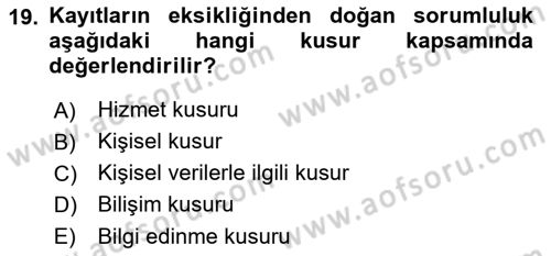 Tıbbi Belgeleme Dersi 2021 - 2022 Yılı (Vize) Ara Sınavı 19. Soru