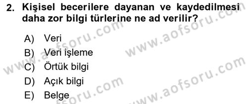 Tıbbi Belgeleme Dersi 2021 - 2022 Yılı (Vize) Ara Sınav Soruları 2. Soru