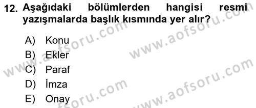 Tıbbi Belgeleme Dersi 2021 - 2022 Yılı (Final) Dönem Sonu Sınav Soruları 12. Soru