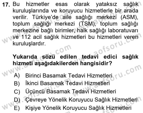 Tıbbi Belgeleme Dersi 2022 - 2023 Yılı (Final) Dönem Sonu Sınav Soruları 17. Soru