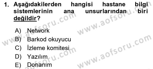 Tıbbi Belgeleme Dersi 2023 - 2024 Yılı (Vize) Ara Sınav Soruları 1. Soru