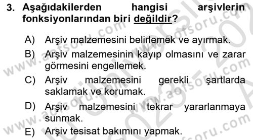 Tıbbi Belgeleme Dersi 2023 - 2024 Yılı (Vize) Ara Sınav Soruları 3. Soru