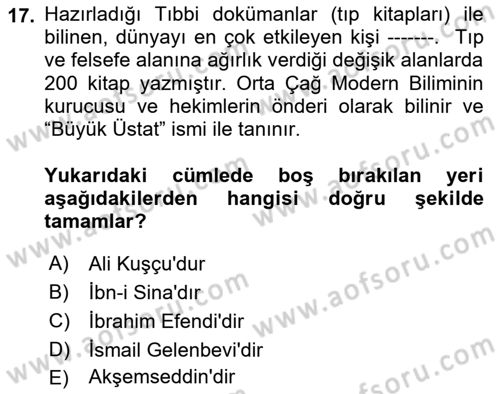 Tıbbi Belgeleme Dersi 2023 - 2024 Yılı Yaz Okulu Sınav Soruları 17. Soru