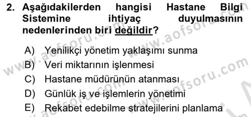 Tıbbi Belgeleme Dersi 2023 - 2024 Yılı Yaz Okulu Sınav Soruları 2. Soru