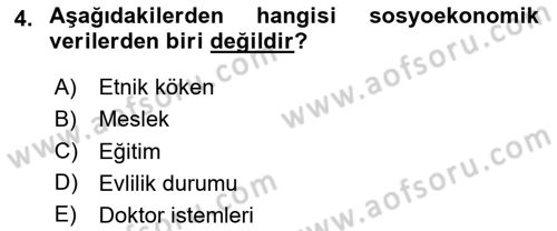Tıbbi Belgeleme Dersi 2024 - 2025 Yılı (Vize) Ara Sınav Soruları 4. Soru