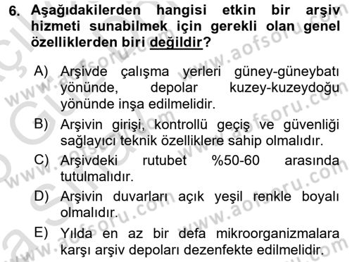 Tıbbi Belgeleme Dersi 2024 - 2025 Yılı (Vize) Ara Sınav Soruları 6. Soru