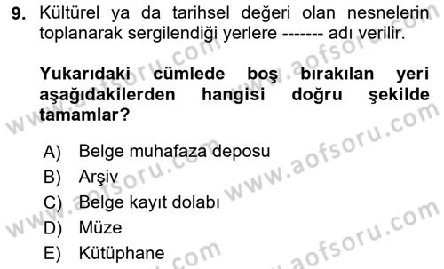 Tıbbi Belgeleme Dersi 2024 - 2025 Yılı (Final) Dönem Sonu Sınav Soruları 9. Soru