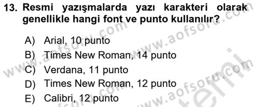 Tıbbi Belgeleme Dersi 2025 - 2026 Yılı (Final) Dönem Sonu Sınav Soruları 13. Soru