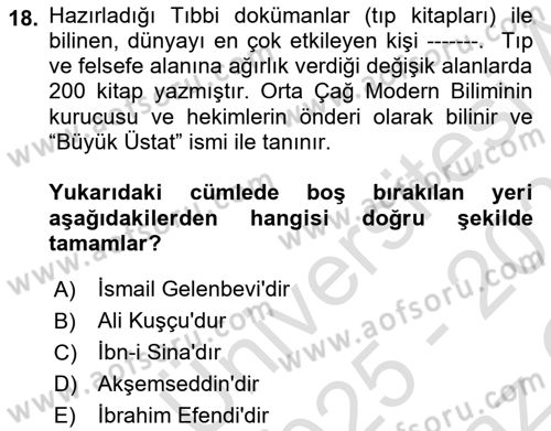 Tıbbi Belgeleme Dersi 2025 - 2026 Yılı Yaz Okulu Sınav Soruları 18. Soru