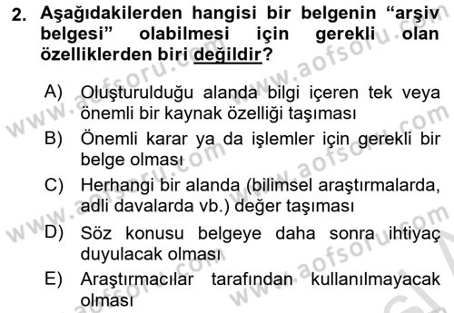 Tıbbi Belgeleme Dersi 2025 - 2026 Yılı Yaz Okulu Sınav Soruları 2. Soru