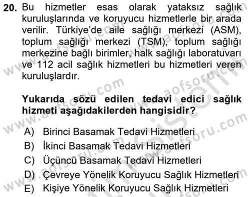 Tıbbi Belgeleme Dersi 2025 - 2026 Yılı Yaz Okulu Sınav Soruları 20. Soru