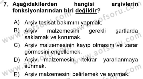 Tıbbi Belgeleme Dersi 2025 - 2026 Yılı Yaz Okulu Sınav Soruları 7. Soru