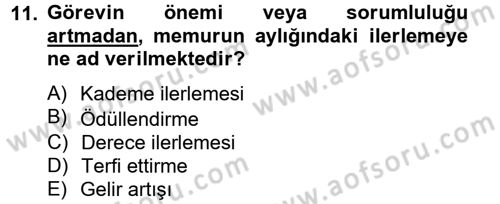 Sağlık Kurumları Mevzuatı Dersi 2012 - 2013 Yılı (Final) Dönem Sonu Sınav Soruları 11. Soru