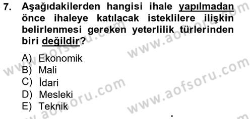 Sağlık Kurumları Mevzuatı Dersi 2012 - 2013 Yılı (Final) Dönem Sonu Sınav Soruları 7. Soru