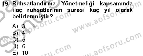 Sağlık Kurumları Mevzuatı Dersi 2013 - 2014 Yılı (Final) Dönem Sonu Sınav Soruları 19. Soru