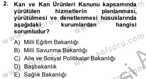 Sağlık Kurumları Mevzuatı Dersi 2013 - 2014 Yılı (Final) Dönem Sonu Sınav Soruları 2. Soru