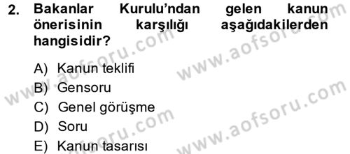 Sağlık Kurumları Mevzuatı Dersi 2014 - 2015 Yılı (Vize) Ara Sınav Soruları 2. Soru