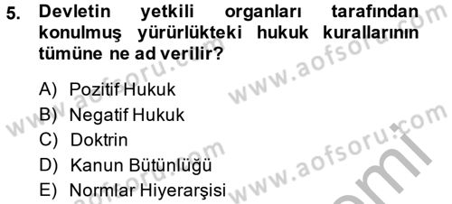 Sağlık Kurumları Mevzuatı Dersi 2014 - 2015 Yılı (Vize) Ara Sınav Soruları 5. Soru