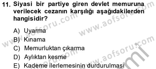 Sağlık Kurumları Mevzuatı Dersi 2014 - 2015 Yılı (Final) Dönem Sonu Sınav Soruları 11. Soru