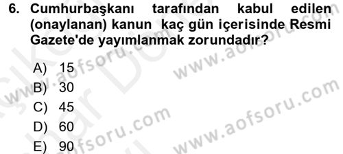 Sağlık Kurumları Mevzuatı Dersi 2015 - 2016 Yılı (Vize) Ara Sınav Soruları 6. Soru
