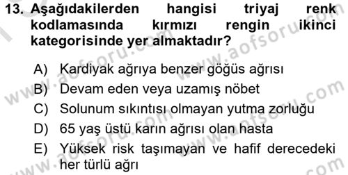 Sağlık Kurumları Mevzuatı Dersi 2015 - 2016 Yılı (Final) Dönem Sonu Sınav Soruları 13. Soru