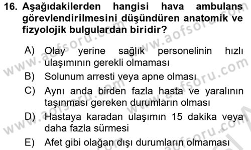 Sağlık Kurumları Mevzuatı Dersi 2015 - 2016 Yılı (Final) Dönem Sonu Sınav Soruları 16. Soru