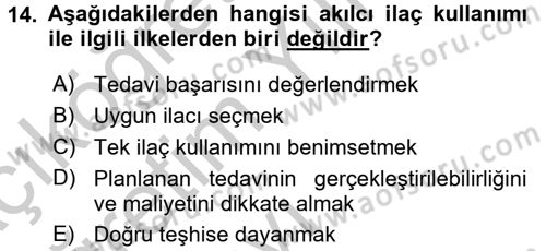 Sağlık Kurumları Mevzuatı Dersi 2016 - 2017 Yılı 3 Ders Sınav Soruları 14. Soru