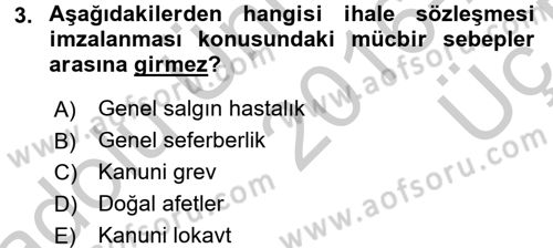 Sağlık Kurumları Mevzuatı Dersi 2016 - 2017 Yılı 3 Ders Sınav Soruları 3. Soru