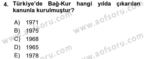 Sağlık Kurumları Mevzuatı Dersi 2016 - 2017 Yılı 3 Ders Sınav Soruları 4. Soru