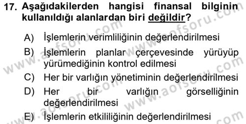 Sağlık Kurumları Mevzuatı Dersi 2016 - 2017 Yılı (Vize) Ara Sınav Soruları 17. Soru