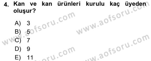 Sağlık Kurumları Mevzuatı Dersi 2016 - 2017 Yılı (Vize) Ara Sınav Soruları 4. Soru