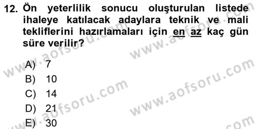 Sağlık Kurumları Mevzuatı Dersi 2016 - 2017 Yılı (Final) Dönem Sonu Sınav Soruları 12. Soru
