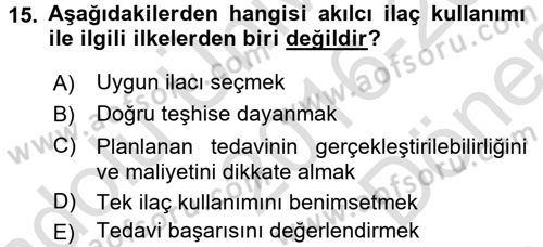 Sağlık Kurumları Mevzuatı Dersi 2016 - 2017 Yılı (Final) Dönem Sonu Sınav Soruları 15. Soru