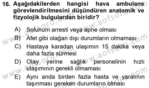 Sağlık Kurumları Mevzuatı Dersi 2016 - 2017 Yılı (Final) Dönem Sonu Sınav Soruları 16. Soru
