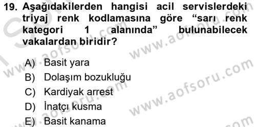 Sağlık Kurumları Mevzuatı Dersi 2016 - 2017 Yılı (Final) Dönem Sonu Sınav Soruları 19. Soru