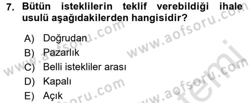 Sağlık Kurumları Mevzuatı Dersi 2016 - 2017 Yılı (Final) Dönem Sonu Sınav Soruları 7. Soru
