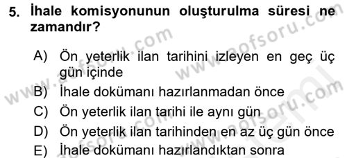 Sağlık Kurumları Mevzuatı Dersi 2017 - 2018 Yılı 3 Ders Sınav Soruları 5. Soru
