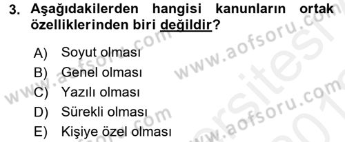 Sağlık Kurumları Mevzuatı Dersi 2017 - 2018 Yılı (Vize) Ara Sınav Soruları 3. Soru