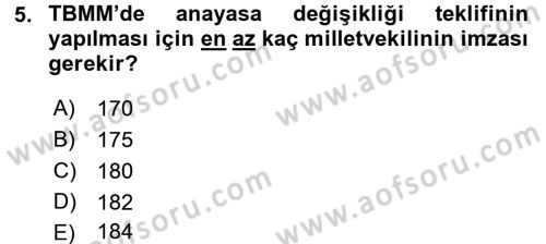 Sağlık Kurumları Mevzuatı Dersi 2017 - 2018 Yılı (Vize) Ara Sınav Soruları 5. Soru