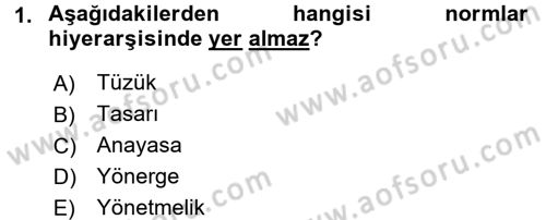 Sağlık Kurumları Mevzuatı Dersi 2017 - 2018 Yılı (Final) Dönem Sonu Sınav Soruları 1. Soru