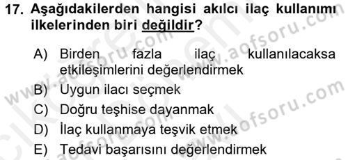 Sağlık Kurumları Mevzuatı Dersi 2017 - 2018 Yılı (Final) Dönem Sonu Sınav Soruları 17. Soru