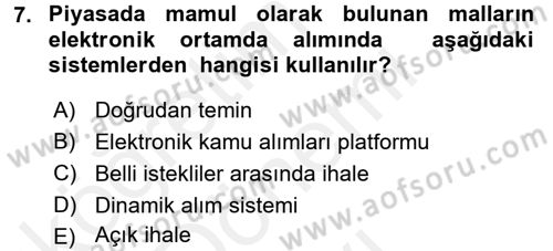Sağlık Kurumları Mevzuatı Dersi 2017 - 2018 Yılı (Final) Dönem Sonu Sınav Soruları 7. Soru
