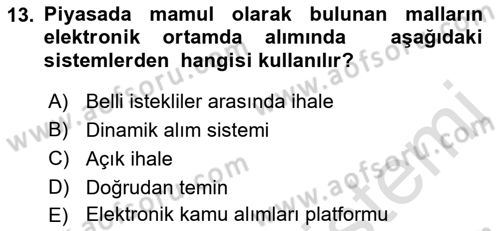 Sağlık Kurumları Mevzuatı Dersi 2018 - 2019 Yılı 3 Ders Sınav Soruları 13. Soru