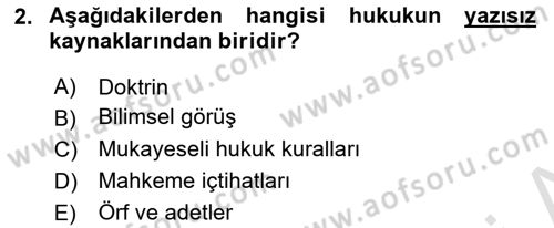 Sağlık Kurumları Mevzuatı Dersi 2018 - 2019 Yılı 3 Ders Sınav Soruları 2. Soru