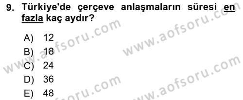 Sağlık Kurumları Mevzuatı Dersi 2018 - 2019 Yılı 3 Ders Sınav Soruları 9. Soru