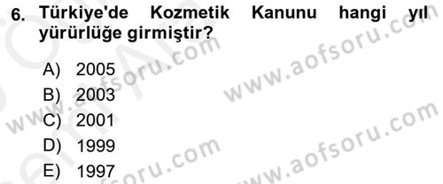 Sağlık Kurumları Mevzuatı Dersi 2018 - 2019 Yılı (Vize) Ara Sınav Soruları 6. Soru